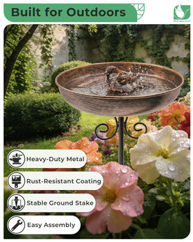OUISJYER bird bath with tool-free assembly for quick setup