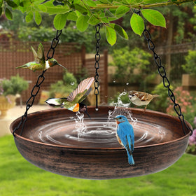 OUISJYER bird bath chains and hook enable easy, secure hanging on trees