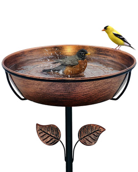 OUISJYER bird bath with deep 13-inch bowl for garden birds