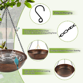 OUISJYER Bird Bath easy fill and clean design in outdoor setting