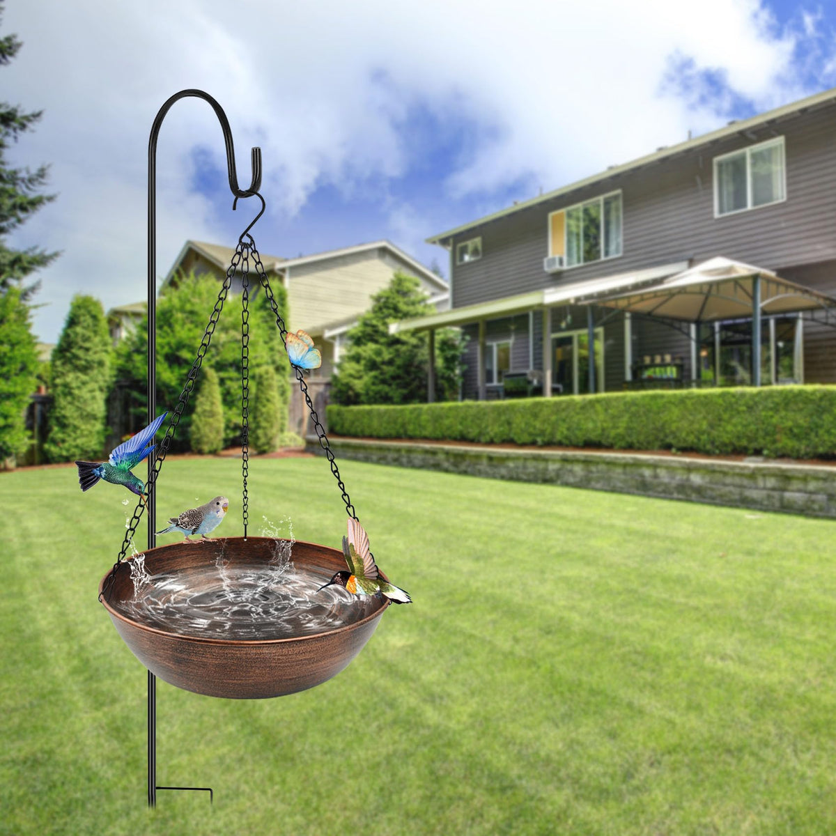 OUISJYER Bird Bath creating a garden oasis with reflective water