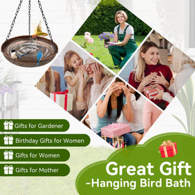 OUISJYER bird bath makes a thoughtful gift for bird lovers and gardeners