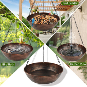 OUISJYER Bird Bath multipurpose use for water and seed in garden