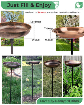 OUISJYER bird bath on 30-inch stake elevates viewing for birds