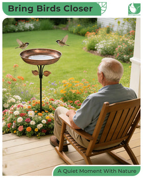 OUISJYER birdbath easy assembly with no tools for quick setup