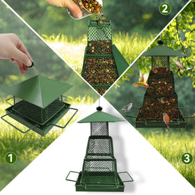 OUISJYER design deters larger birds with compact ports and perches.
