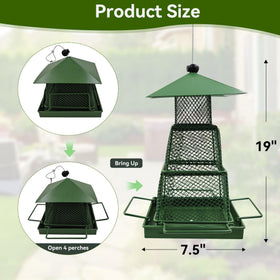 OUISJYER weather-resistant roof keeps seed dry and fresh in sun or rain.