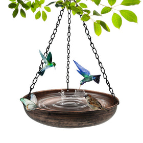 OUISJYER hanging bird bath 10-inch bowl provides stable outdoor use for birds