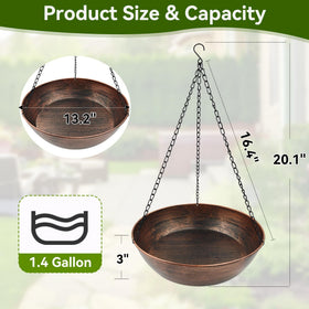 OUISJYER Metal Bird Bath rust resistant coating for longevity
