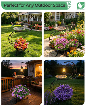 OUISJYER Solar Bird Bath made of durable metal.