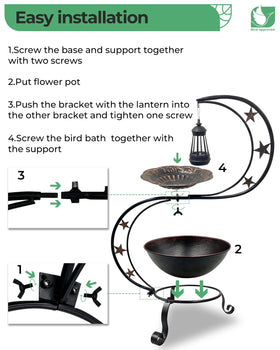 OUISJYER Solar Bird Bath decorating yard patio.