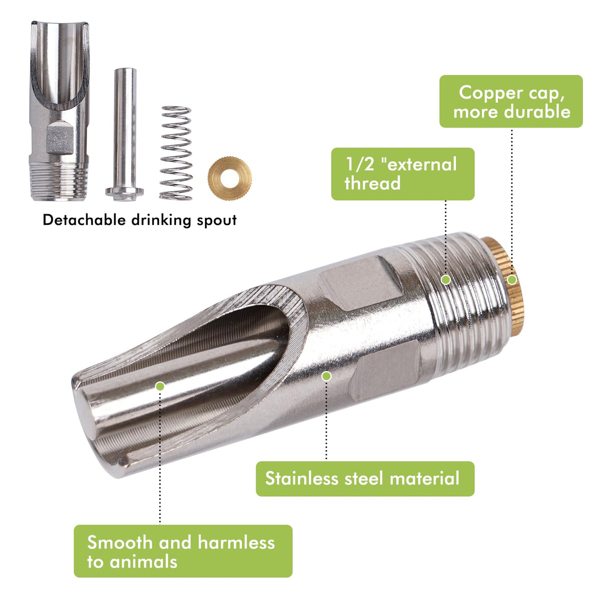 OUJIMAI easy-installation pig waterer with included parts for quick setup