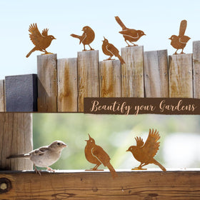 OULYDEKO fence garden bird stake statue, easy to install on gates or branches
