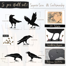 OULYDEKO rustic raven metal bird upgrades outdoor decor with durable finish.