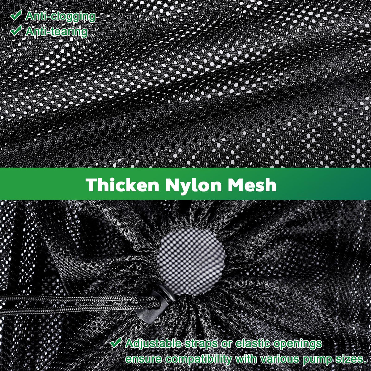 OUMEE pond barrier bag ultrafine mesh close-up blocks debris effectively