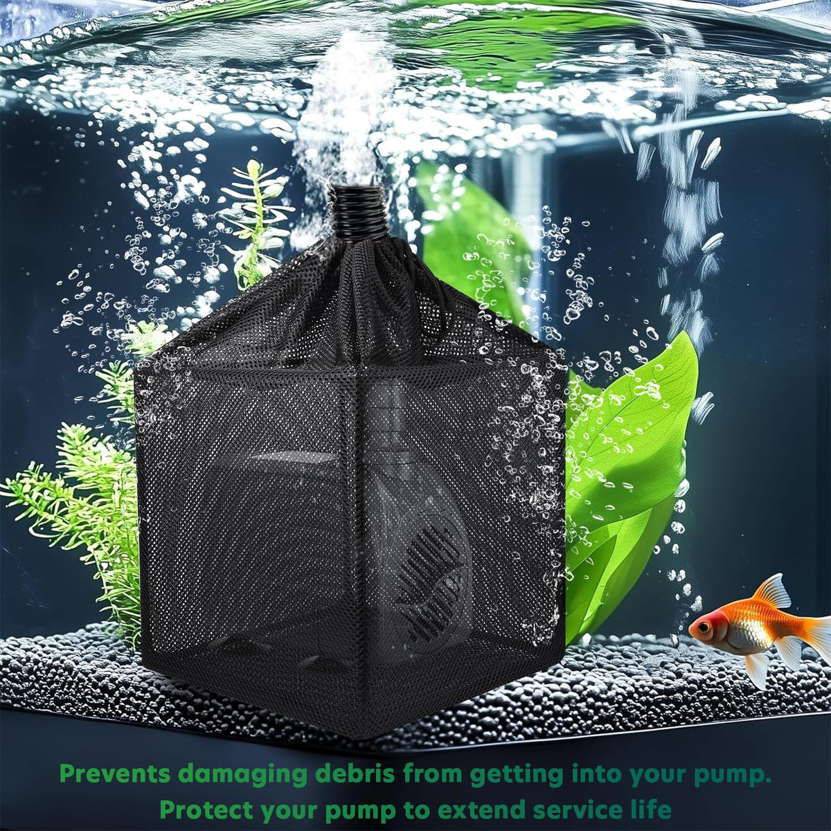 OUMEE pump filters bag 102-inch size suits larger ponds.