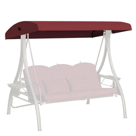 Oungelark three-seat swing canopy red overview highlighting shade solution