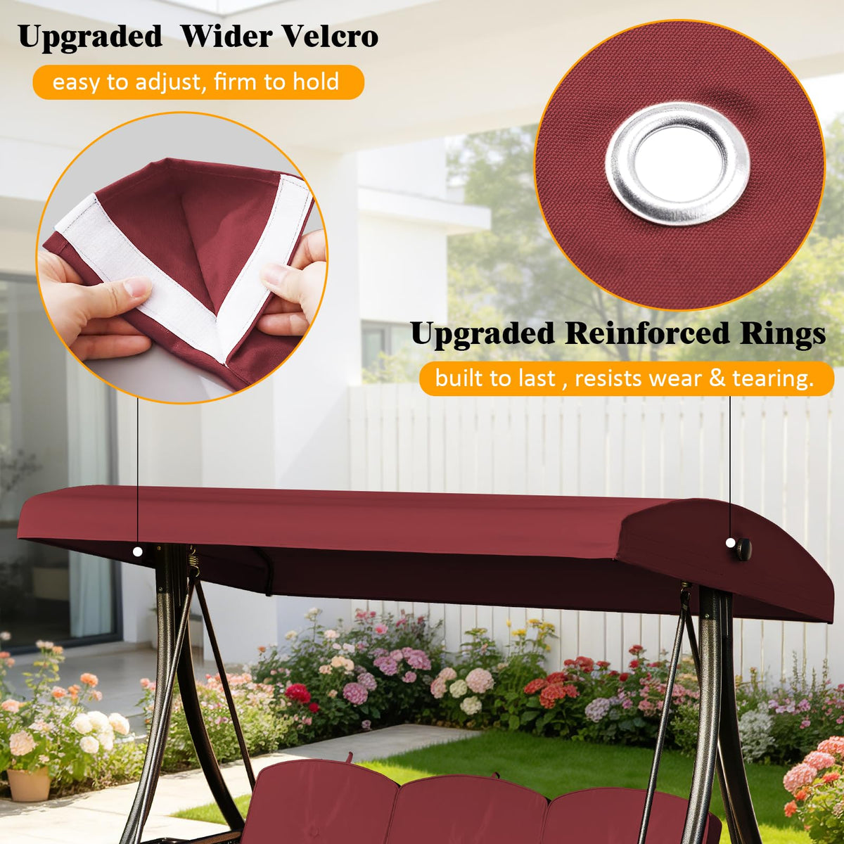 Oungelark wide Velcro secure attachment on canopy edge
