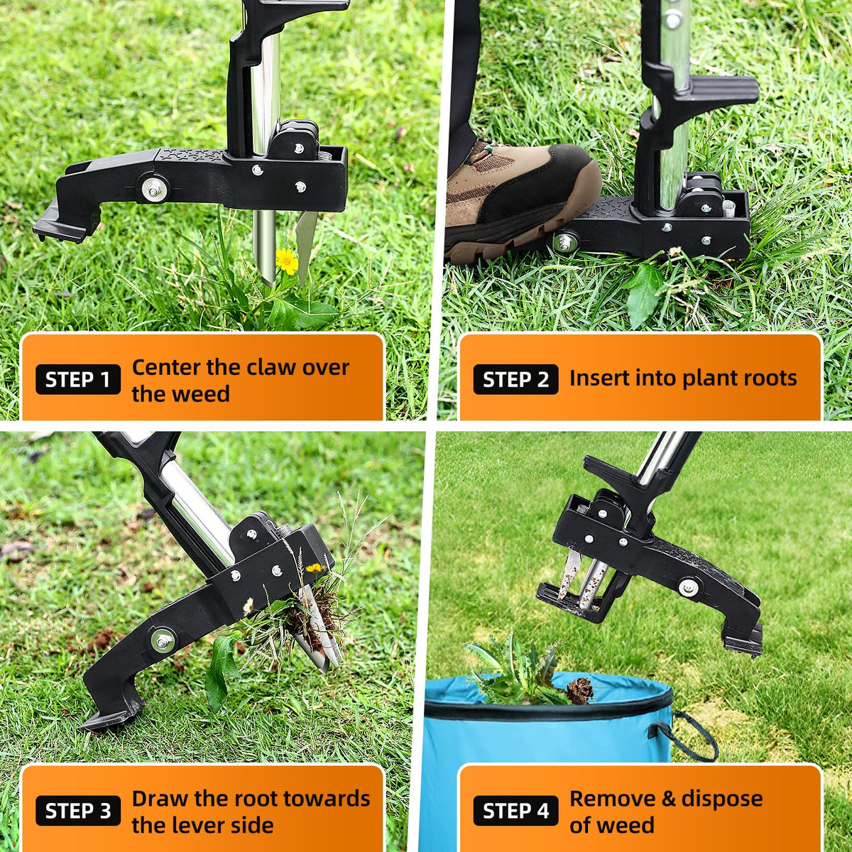 OUNIER aluminum body weed puller offering lightweight durability