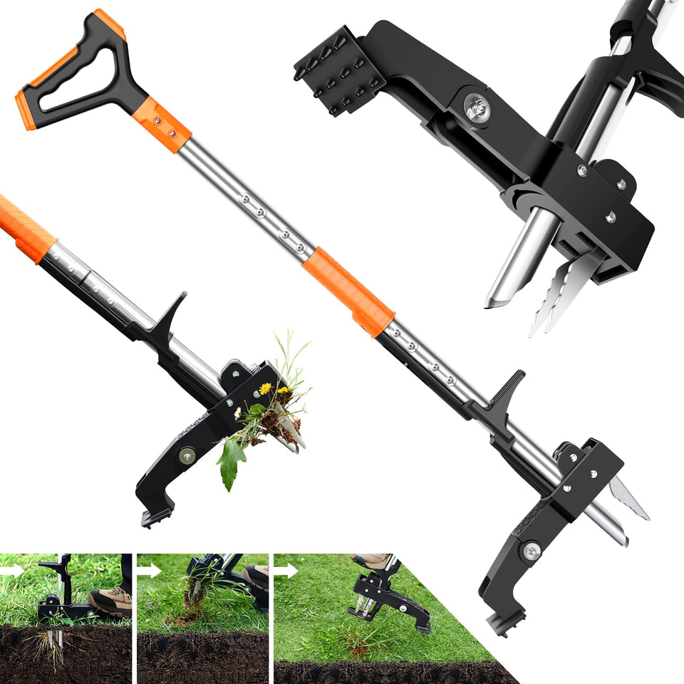 OUNIER weed puller stand-up with 40-inch handle for comfortable, knee-free weeding