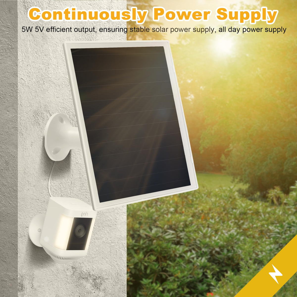 OuOudoit Ring Stick Up Cam solar panel enabling reliable charging