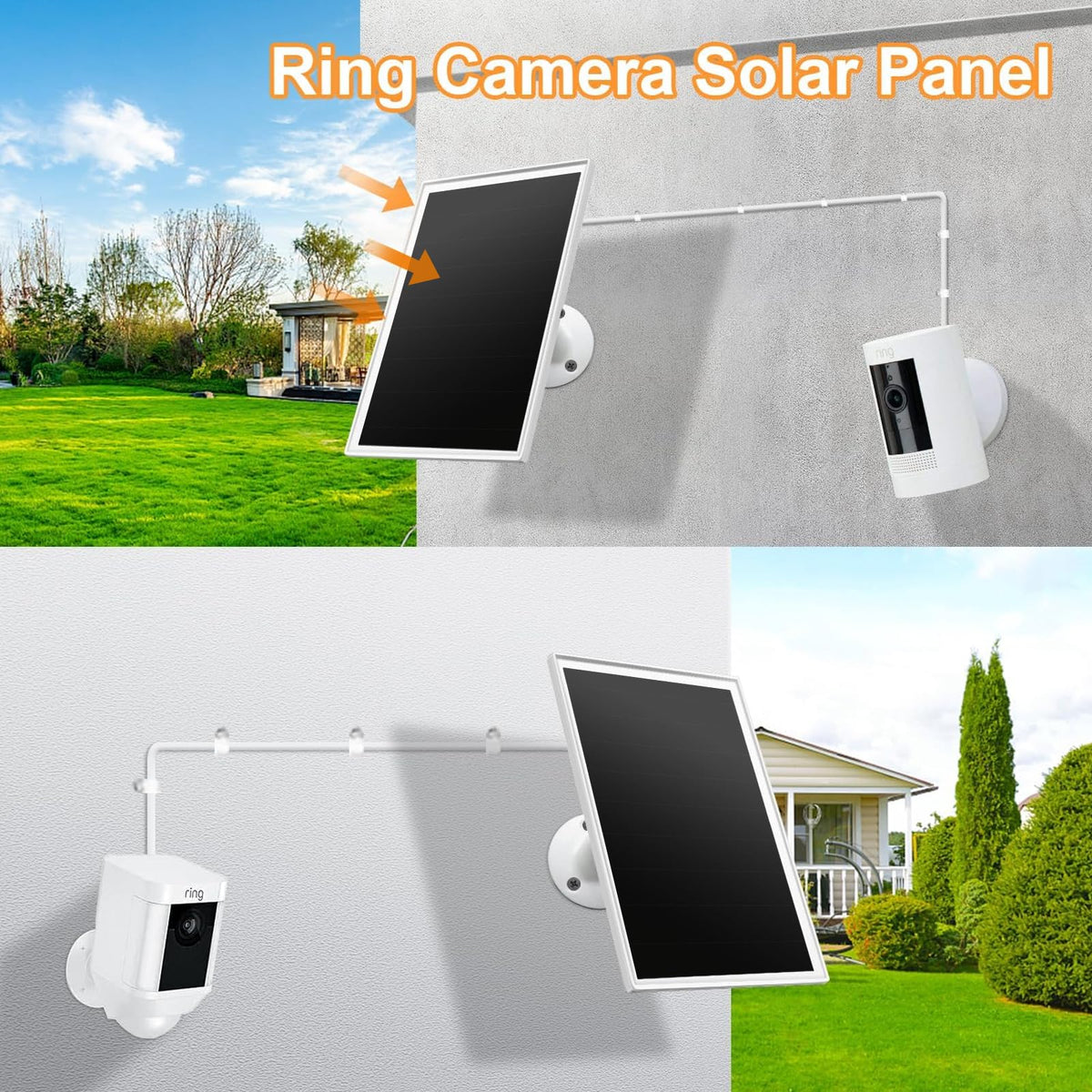 OuOudoit solar panel with 360-degree bracket for flexible sun exposure.