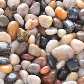 OUPENG 10lb natural decorative pebbles close-up show the smooth polished surface for durable decor