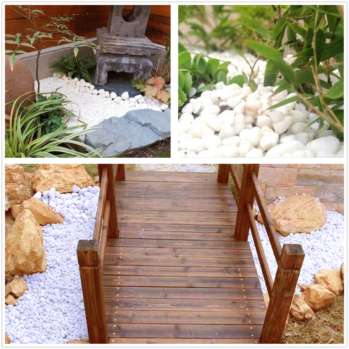 OUPENG fairy garden pebbles shaping a tiny landscape feature.