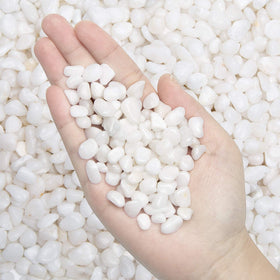 OUPENG natural polished white pebbles add glossy charm to planters