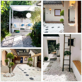 OUPENG white pebbles for aquariums and terrariums providing natural substrate accents.