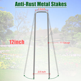 OUPSAUI 12-inch galvanized stake edges garden beds and stabilizes fence lines