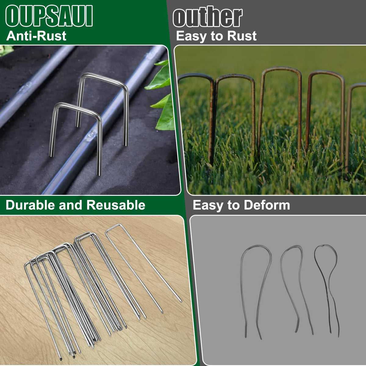 OUPSAUI bevel-cut ends ease ground penetration for fast setup