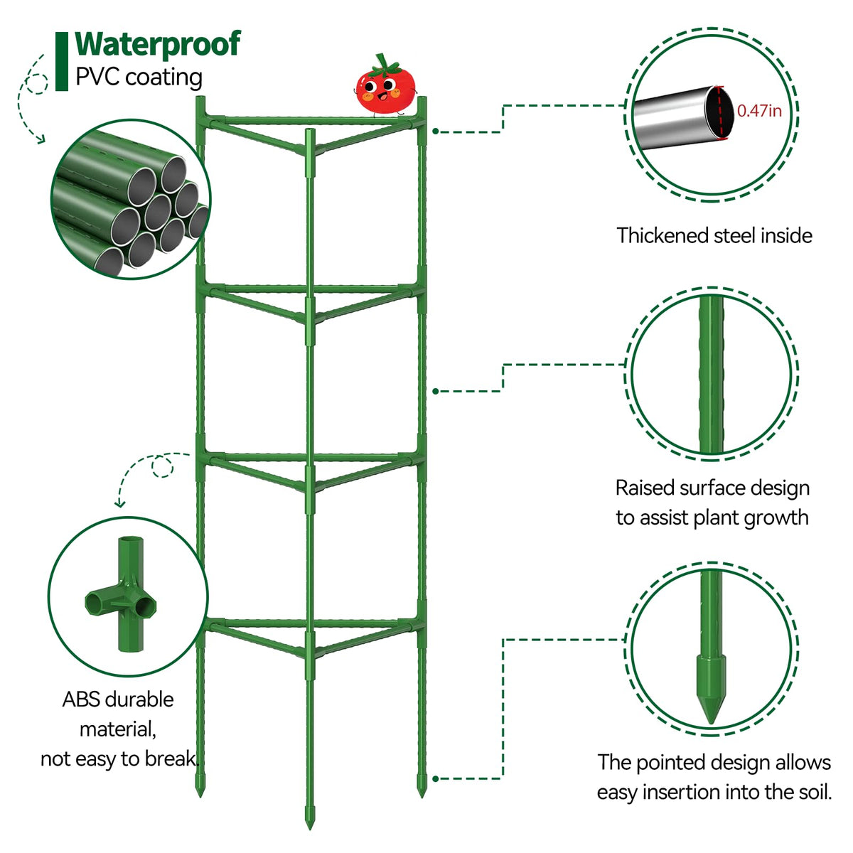OUREST heavy-duty PVC-coated metal trellis resists rust in the garden.