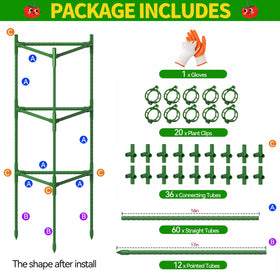 OUREST adjustable tomato cage reaches up to 66 inches for tall plants.