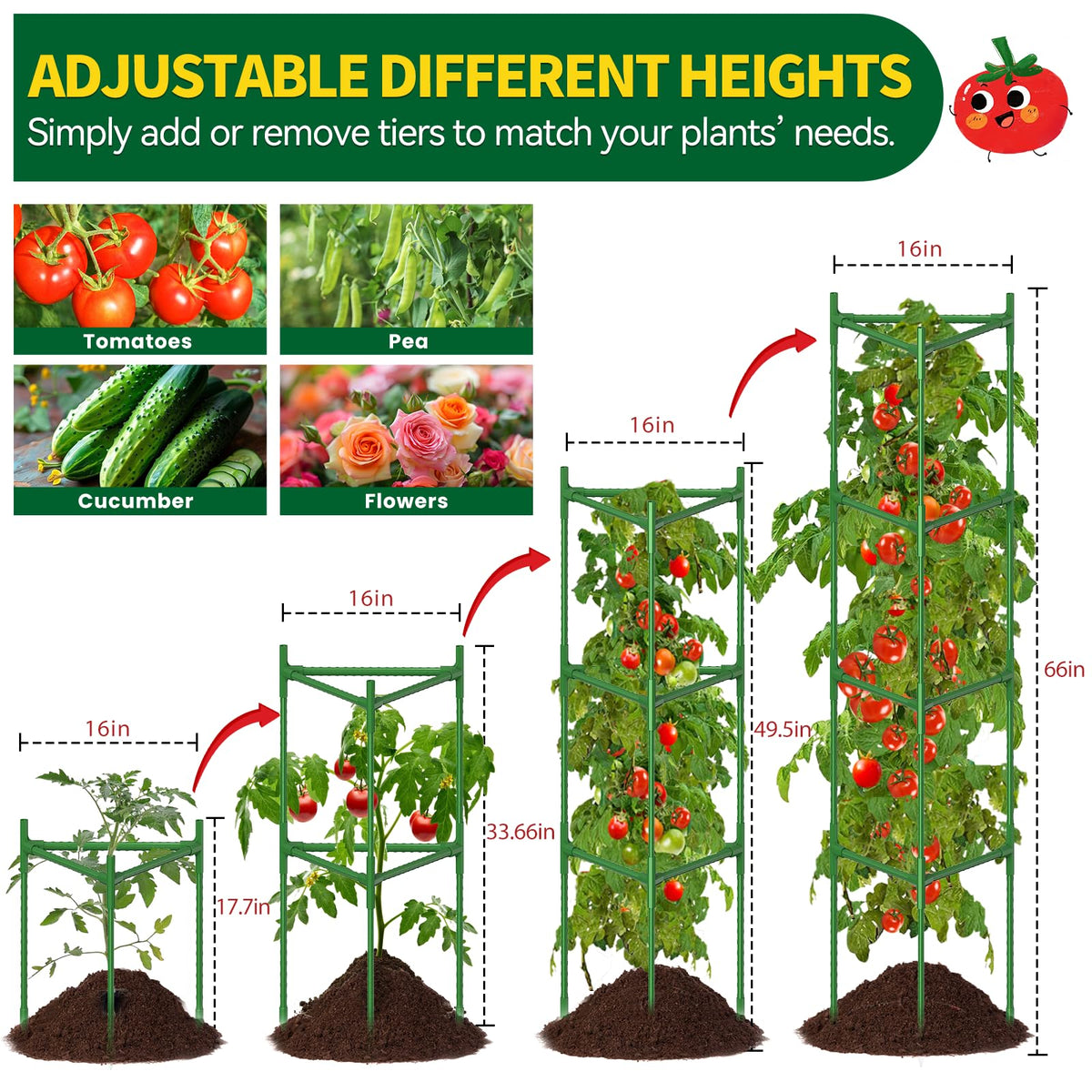 OUREST triangular trellis design provides stable plant support.