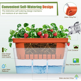 OurWarm water level indicator lets you monitor moisture without moving plants.