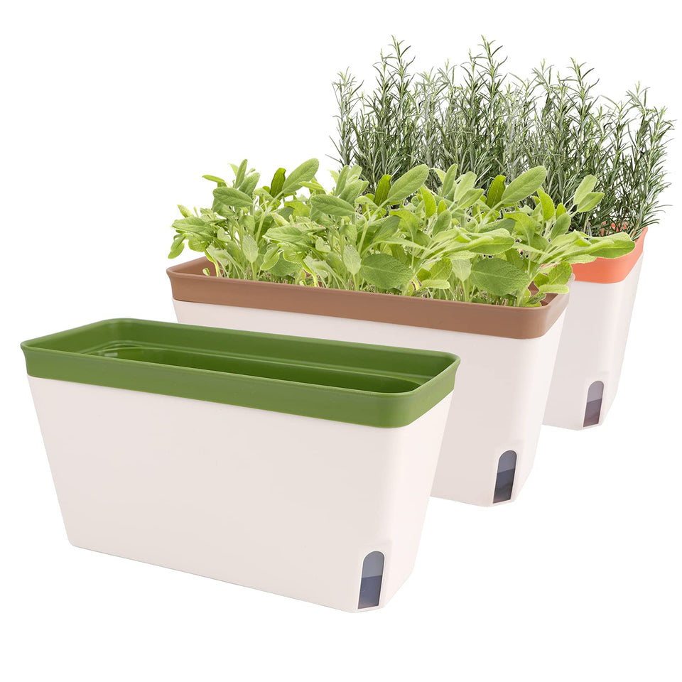 OurWarm Windowsill Planter with water level window for easy moisture checks