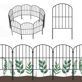 OUSHENG arched decorative garden fence panels for yard edging and border definition.