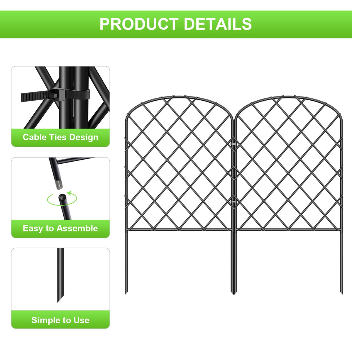 OUSHENG fence panels connected in a straight layout for yard boundary