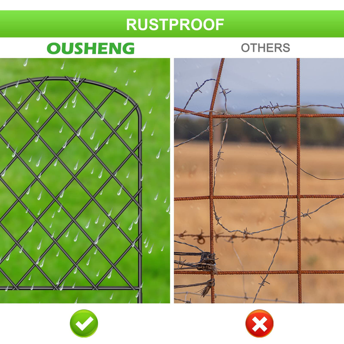 OUSHENG fence with cable tie design enabling single-person setup