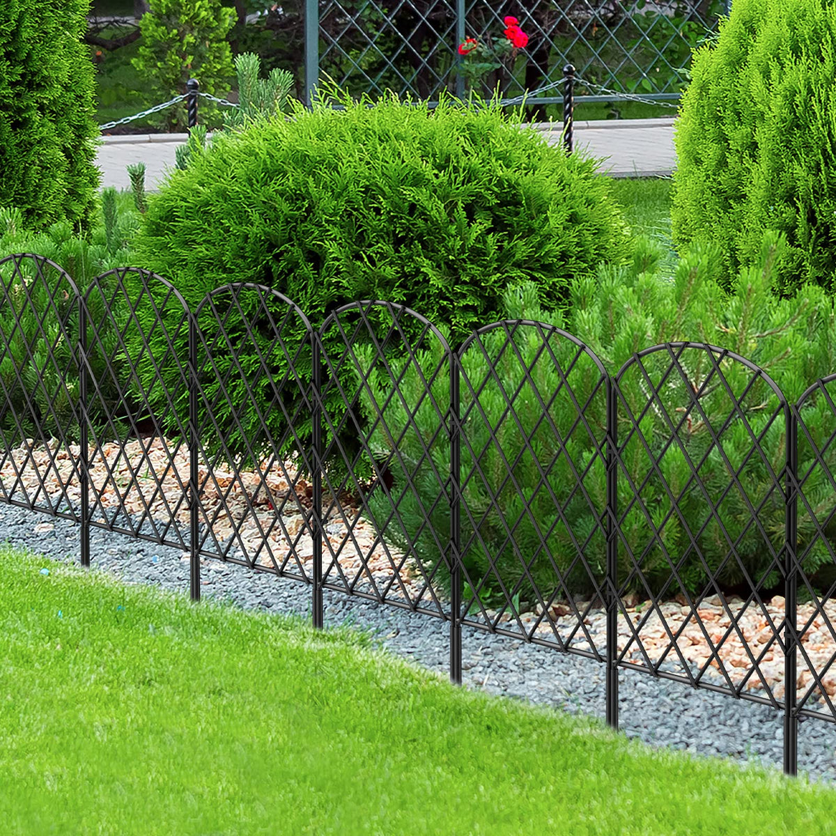OUSHENG fence panels folded for compact storage after use