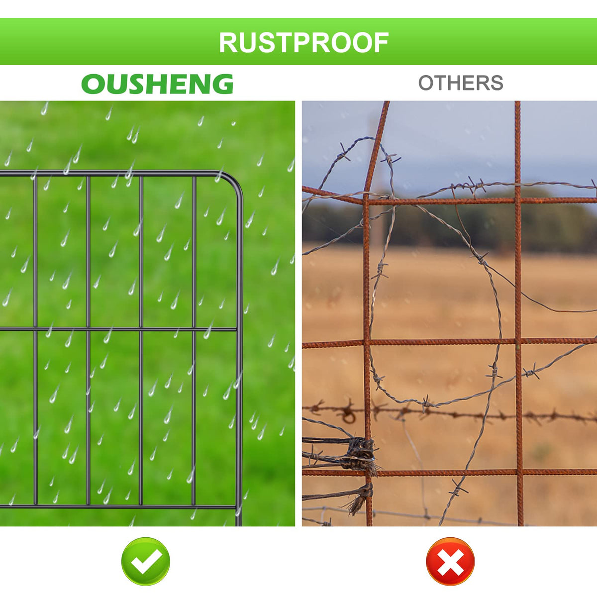 OUSHENG fence height 24 inches and width 13 inches define a sturdy landscape edge