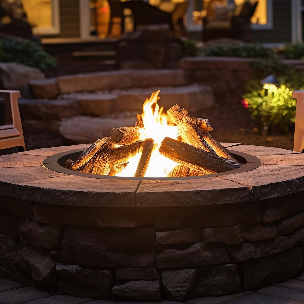 Portable design suitable for patio campground and backyard bonfires