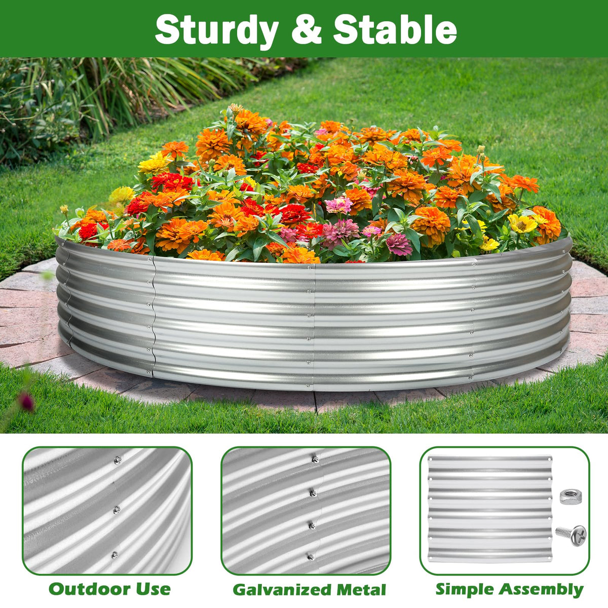 OUSHENG large 4x4x1ft bed offers generous space for vegetables and flowers.