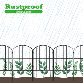 OUSHENG ten-panel fence stretched along a flower bed.