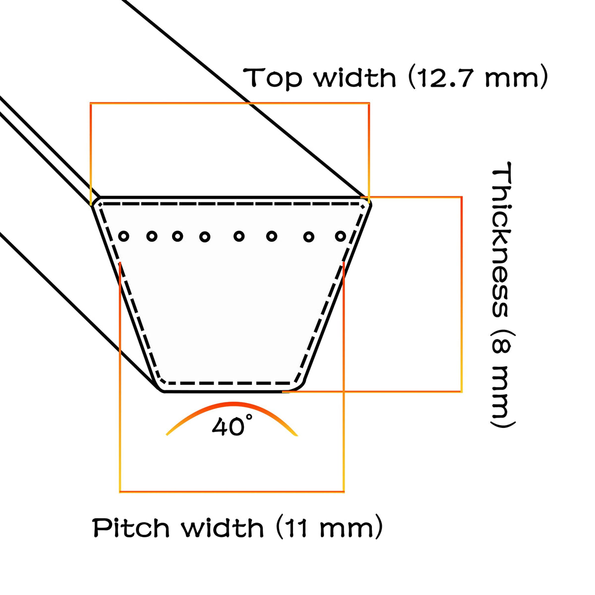 OUSTUE deck belt on mower deck shows compatibility with common 42 inch models