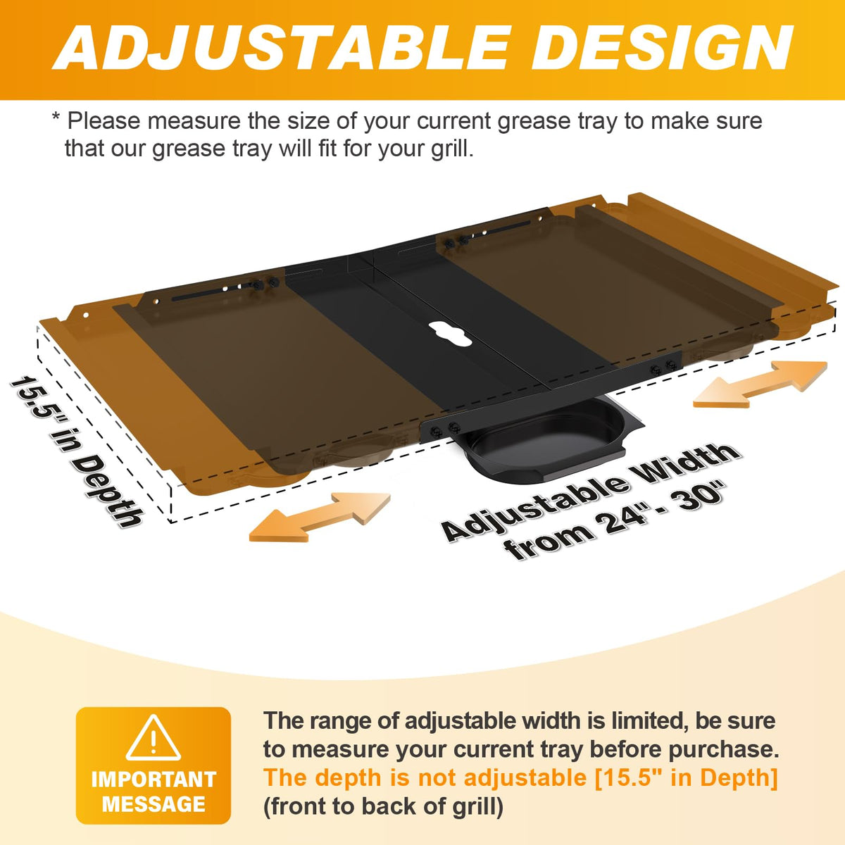 Outage grease tray with handles and arc design eases removal