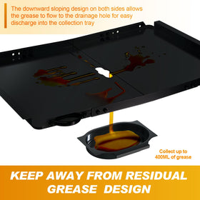 Outage grease tray in stainless steel resists rust and heat
