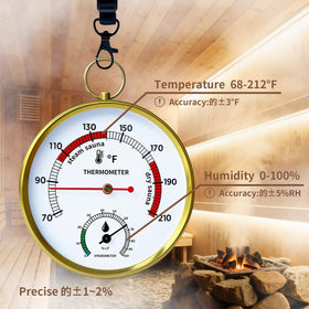 Outapex hygrometer tracks humidity for steady sauna comfort