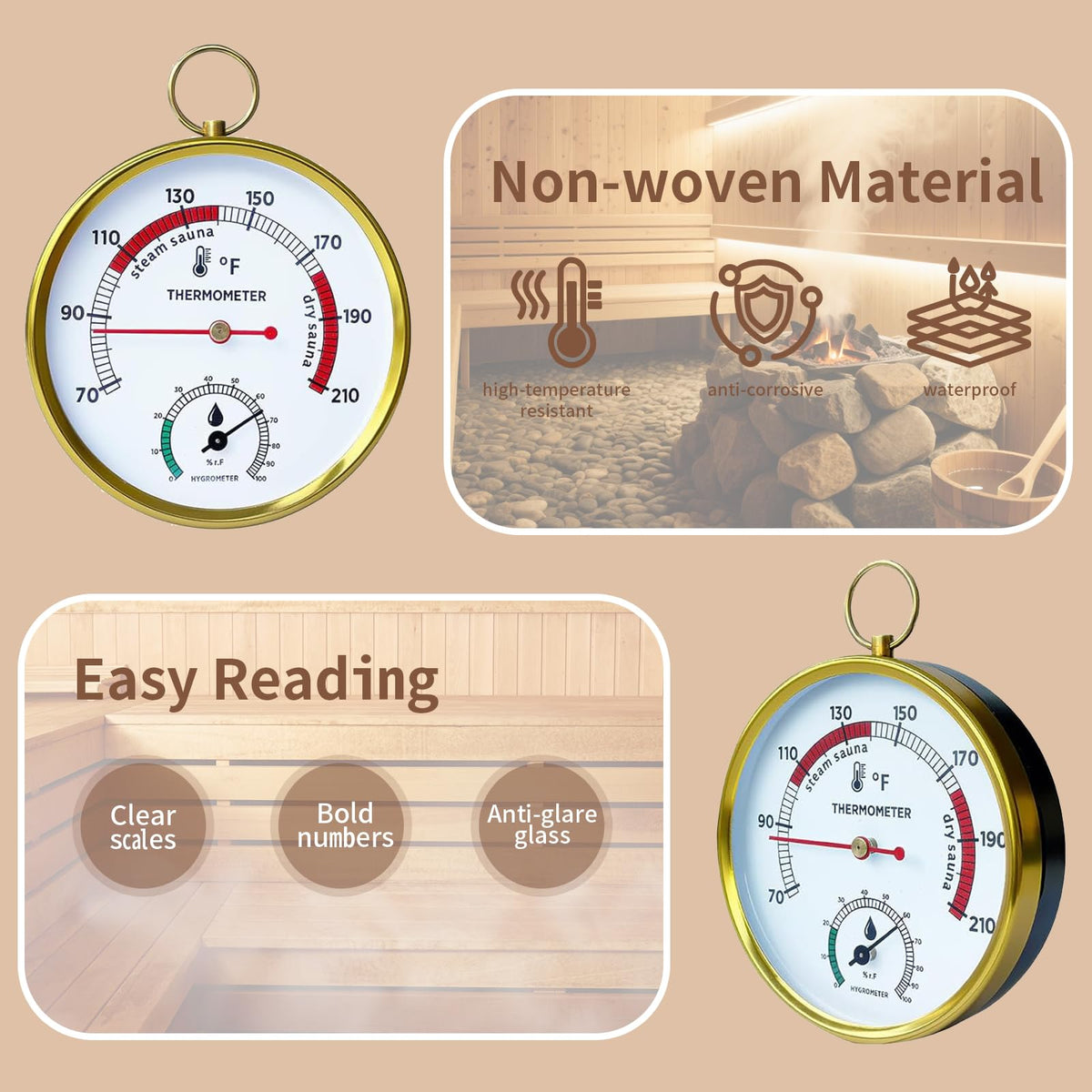 Outapex wall-mount option keeps the meter steady in saunas